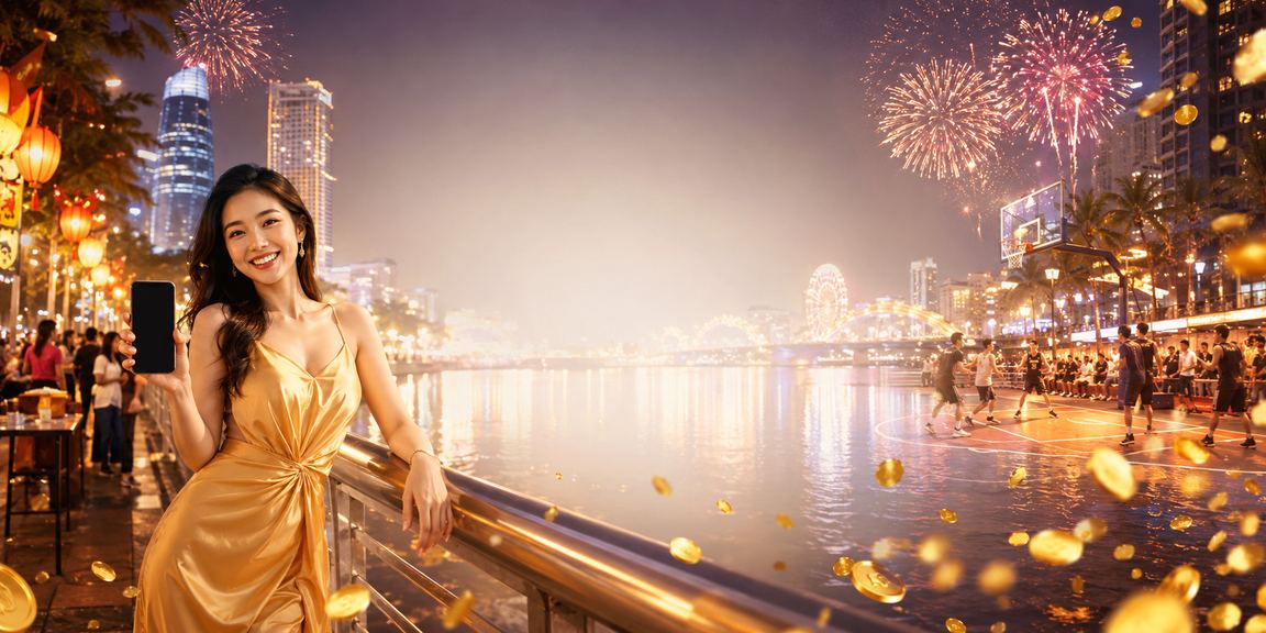 Trò chơi jackpot thu hút người chơi ở Đà Nẵng bên cạnh sân bóng rổ đêm